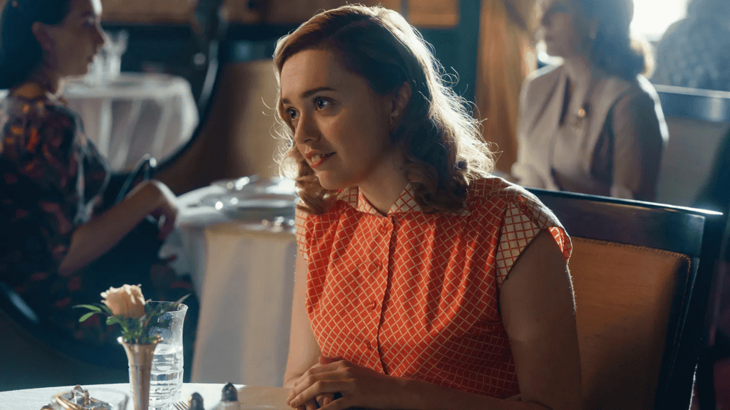 Aimee Lou Wood em cena do filme Viver