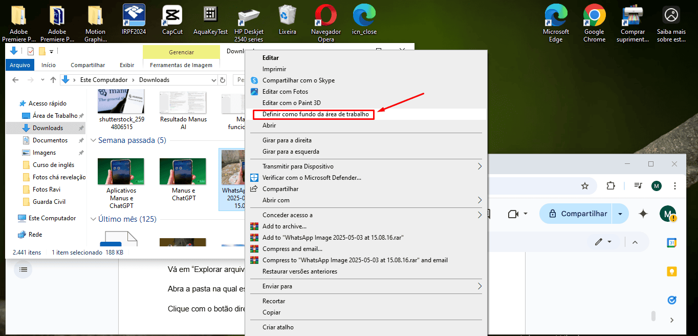 Passo 3 para alterar wallpaper no Windows 10