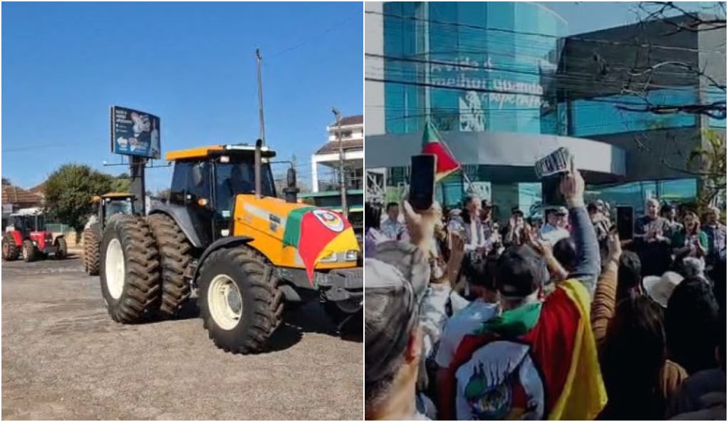 Protestos produtores RS tratoraços