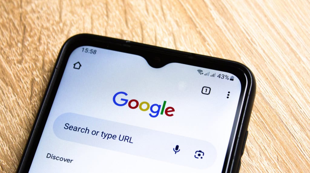 Pesquisa do Google em um smartphone
