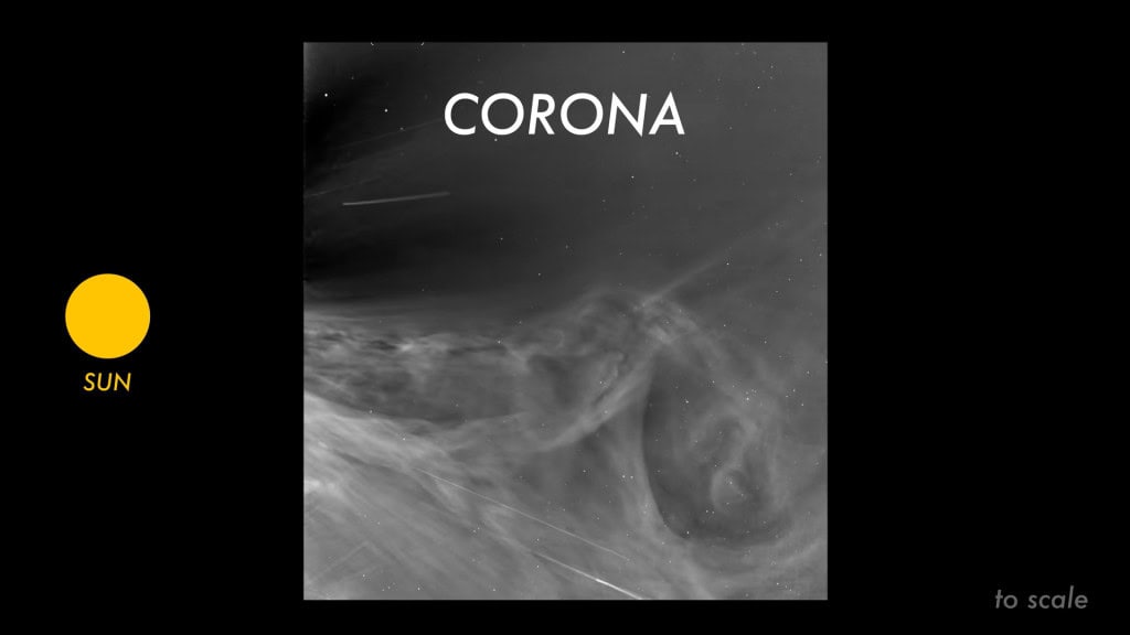 Imagem da coroa do Sol feita pela sonda