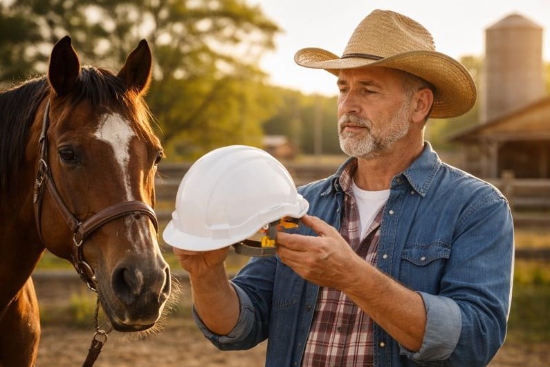peão capacete chapéu