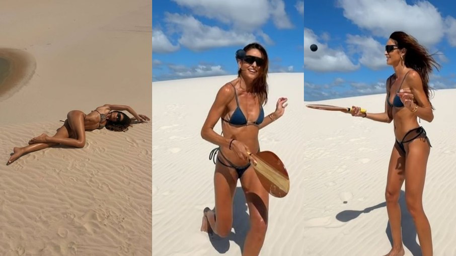 Izabel Goulart curte dias de folga nos Lençóis Maranhenses