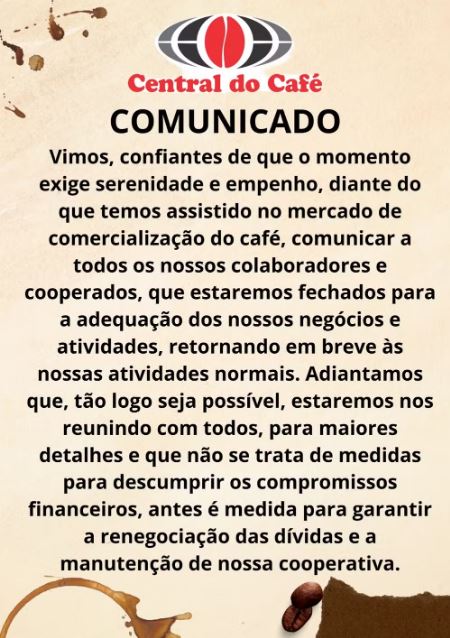 comunicado cooperativa café