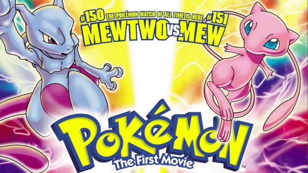 imagem mostra a capa do filme Pokémon: O Filme - Mewtwo Contra-Ataca