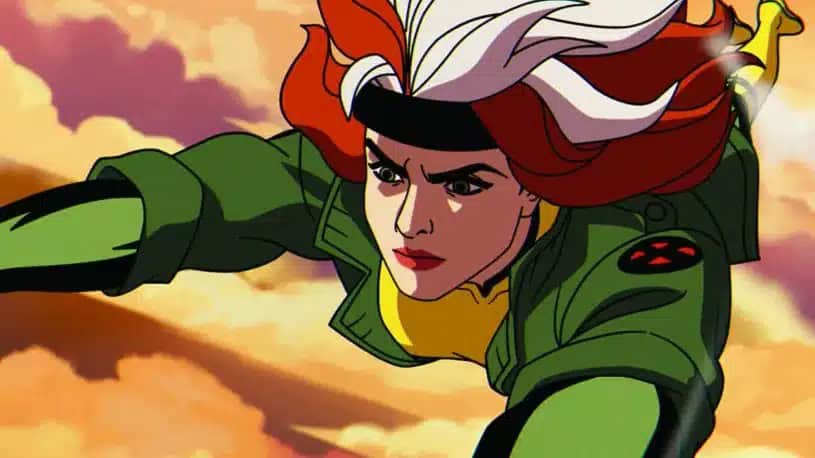 Rogue (Vampira) utilizando a habilidade de voar