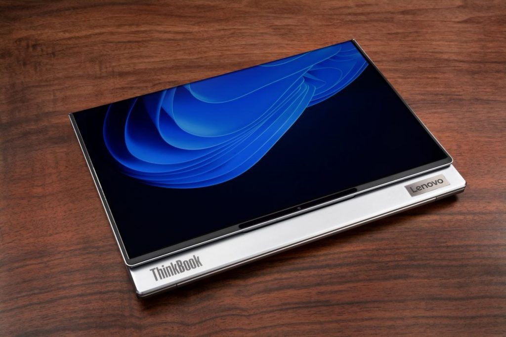 Notebook retraído, como se fosse um tablet