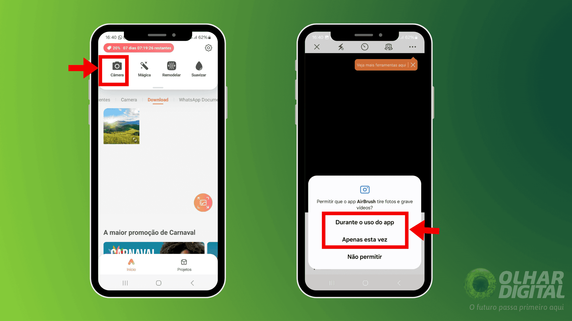 Passo 4 para usar o AirBrush