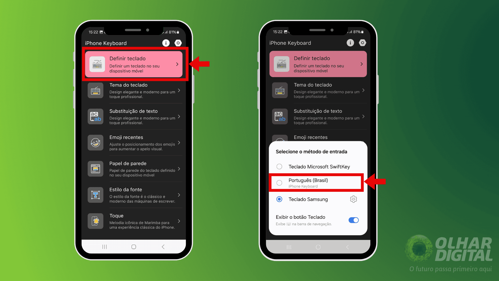 Passo 6 para instalar o iPhone Keyboard