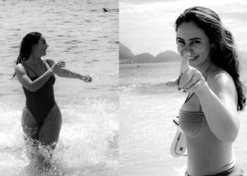 De maiô, Paolla Oliveira curte dia de praia: “É quase Carnaval”