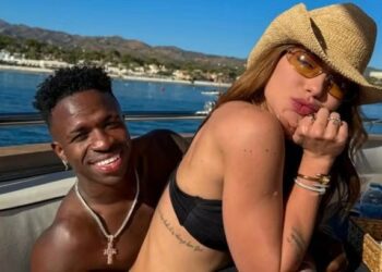 De férias em Madri, Virginia acompanha Vini Jr. em gravação