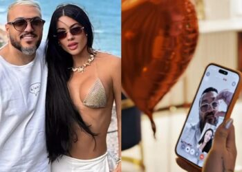 Belo surpreende Rayane Figliuzzi com pedido romântico no quarto