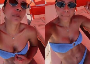 De biquíni, Belle Silva, esposa de Thiago Silva, exibe corpão