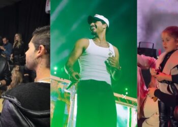 Zé Felipe reúne filhos e Leonardo no palco durante show
