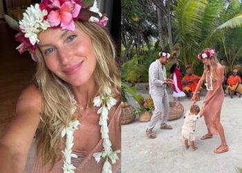 Gisele Bündchen e família estão de férias na Polinésia Francesa