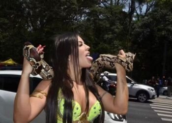 Miss Bumbum recebe multa de R$ 3 mil após performance com cobra